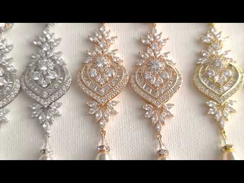 Golden 925 Silver South Indian Bridal Earring at Rs 4200/pair in Jaipur |  ID: 24943658488